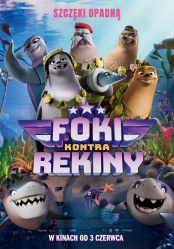 plakat: Foki kontra rekiny
